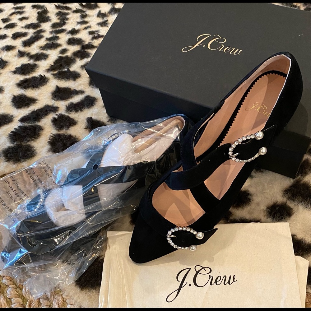 J. Crew Crisscross buckle strap flats in suede - Picture 3 of 9